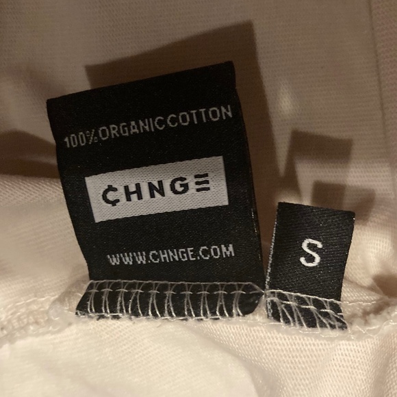 CHNGE Love Peace Cropped Henley sz Small White Longe Sleeve Embroidered - Picture 11 of 11